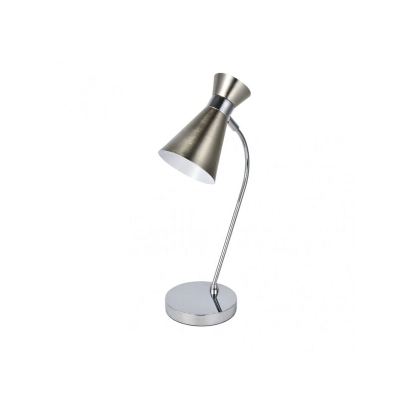 foto del prodotto lampada da tavolo petra 1xe14 nichel cromo 48x24x15 cm regolabile