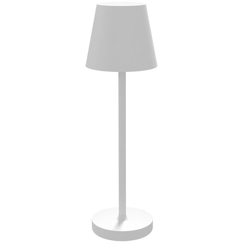 foto del prodotto lampada da tavolo portatile in acrilico e metallo da 3600mah con cavo di ricarica. 11.2x36.5 cm. bianco