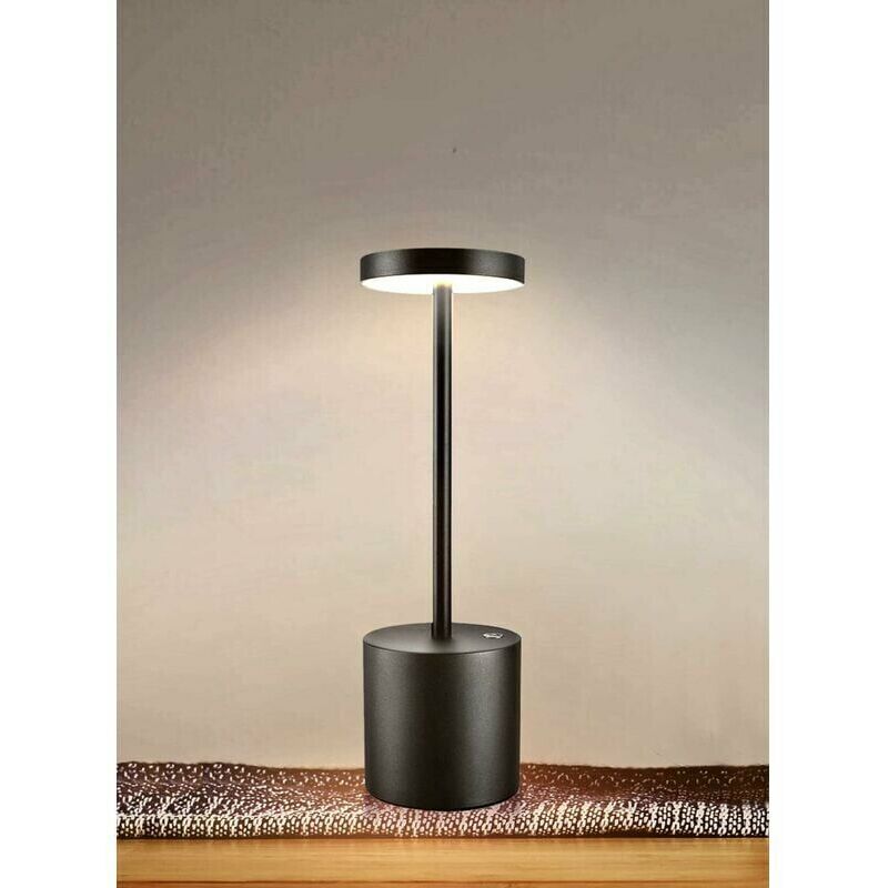 foto del prodotto lampada da tavolo portatile senza fili, alimentata a batteria, 2 livelli di luminosit calda, dimmerabile, per camera da letto, soggiorno, buffet,