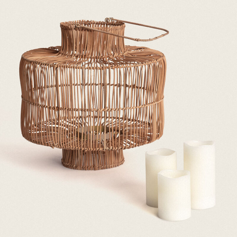 foto del prodotto lampada da tavolo rattan mas i colore naturale