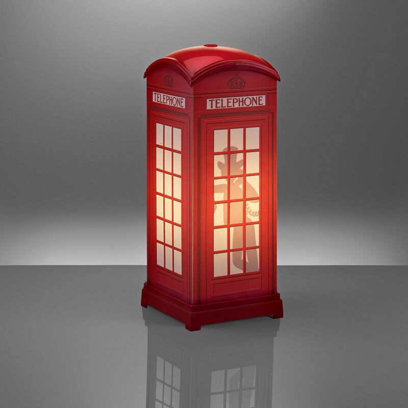 foto del prodotto lampada da tavolo red phone box in polilux rosso made in italy