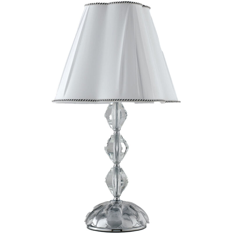 foto del prodotto lampada da tavolo riflesso in cristallo con dettagli cromati 65 cm. 