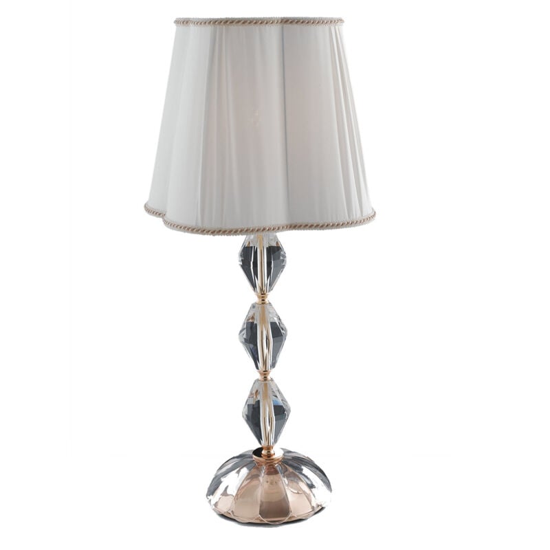 foto del prodotto lampada da tavolo riflesso in cristallo con dettagli dorati 65 cm. 