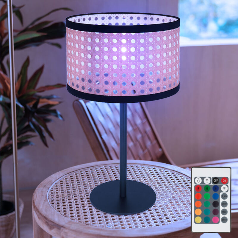 foto del prodotto lampada da tavolo rotonda aspetto bamb , lampada da soggiorno lampada da scrivania lampada da comodino rotonda in metallo, attacco e14, h 40 cm