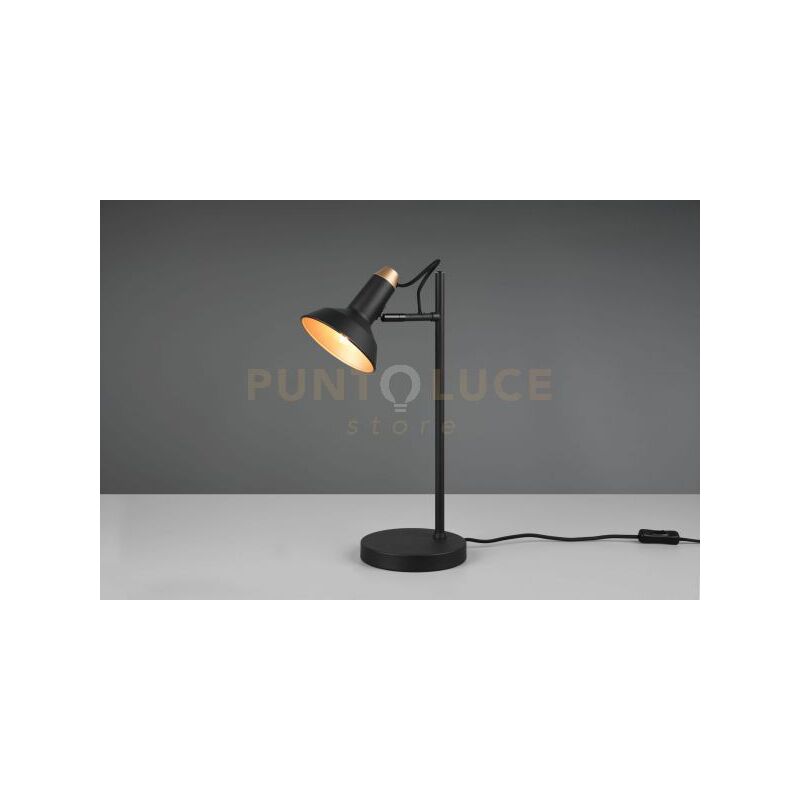 foto del prodotto lampada da tavolo roxie orientabile h.43cm metallo nero e oro 511900132