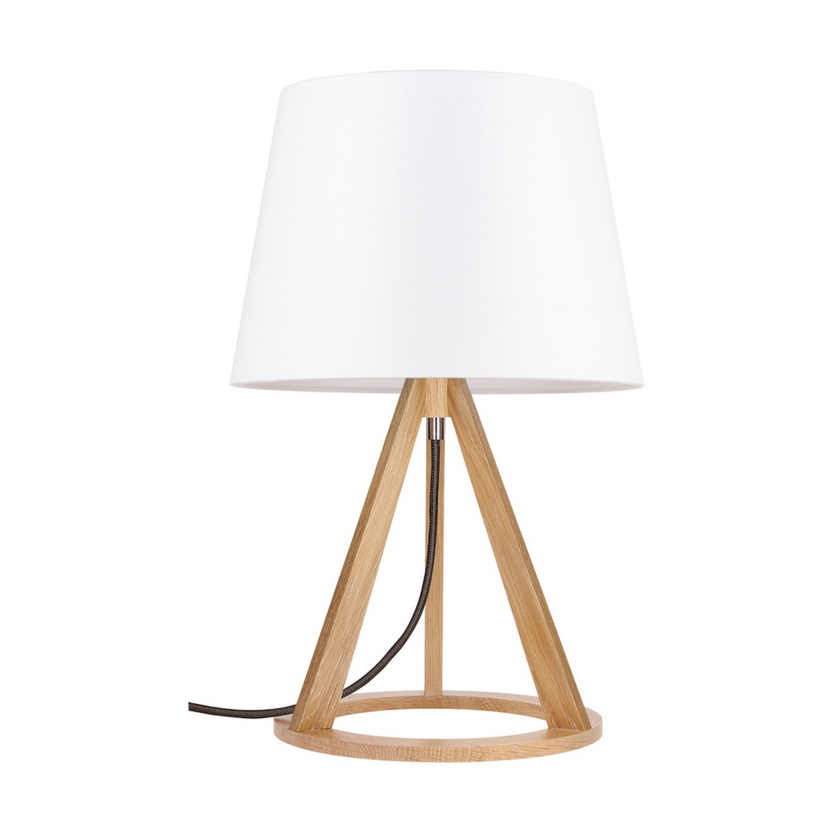 foto del prodotto lampada da tavolo sambre, legno, tessuto, marrone, bianco, 30x30x49 cm