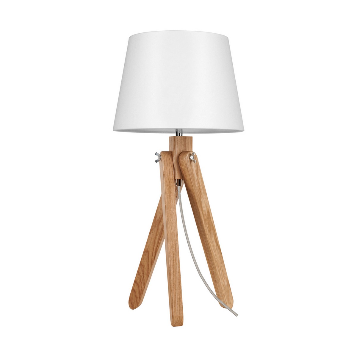 foto del prodotto lampada da tavolo sambre, legno, tessuto, marrone, bianco, 30x30x63 cm