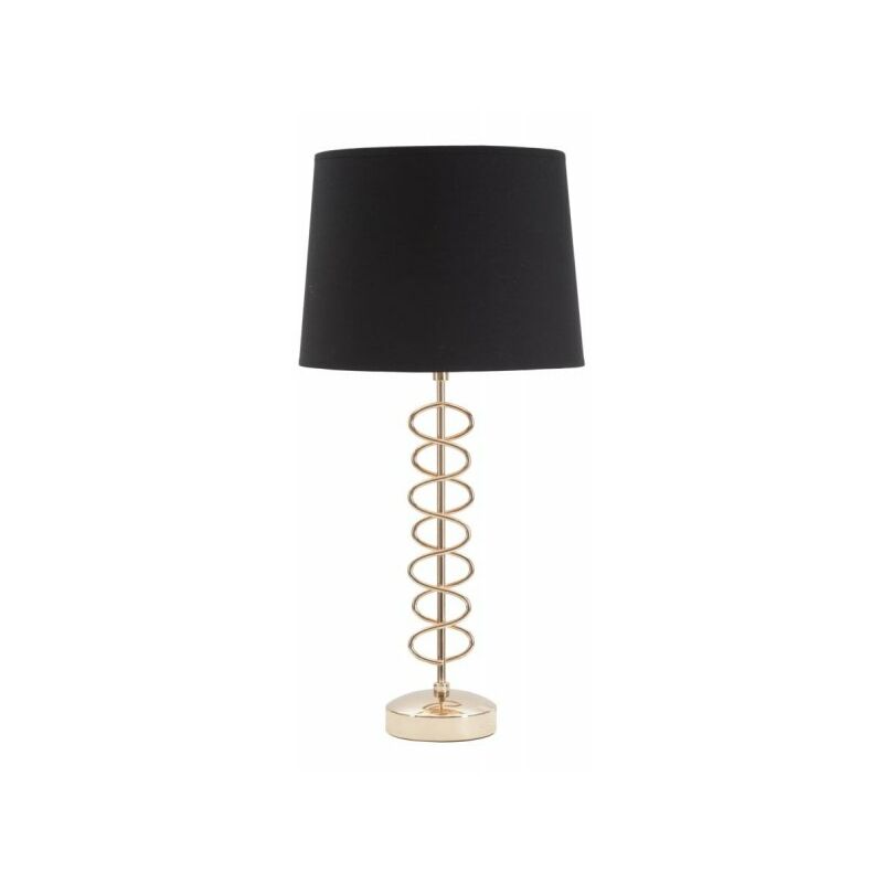 foto del prodotto lampada da tavolo, scrivania in metallo oro e tessuto nero 30x61,5cm spiraly