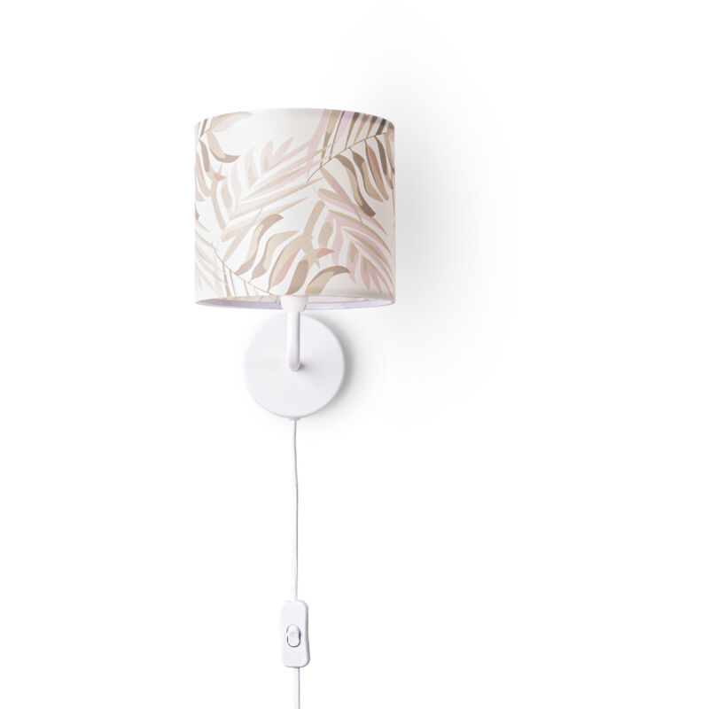 foto del prodotto lampada da tavolo scrivania lampada da parete tessuto e14 fiori jungle lampada da parete bianca, design 2 18 cm paco home