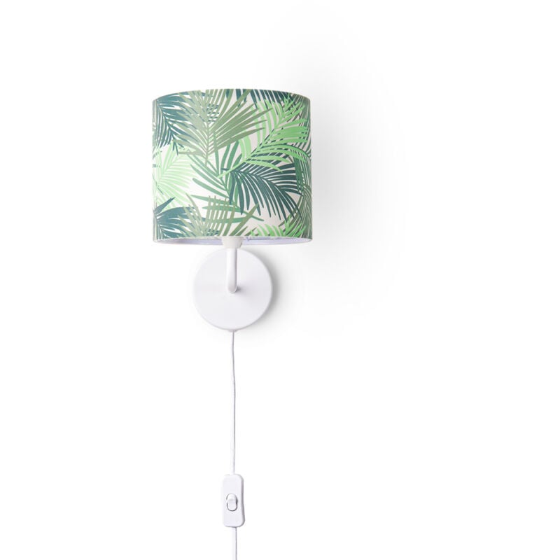 foto del prodotto lampada da tavolo scrivania lampada da parete tessuto e14 fiori jungle lampada da parete bianca, design 3 18 cm paco home