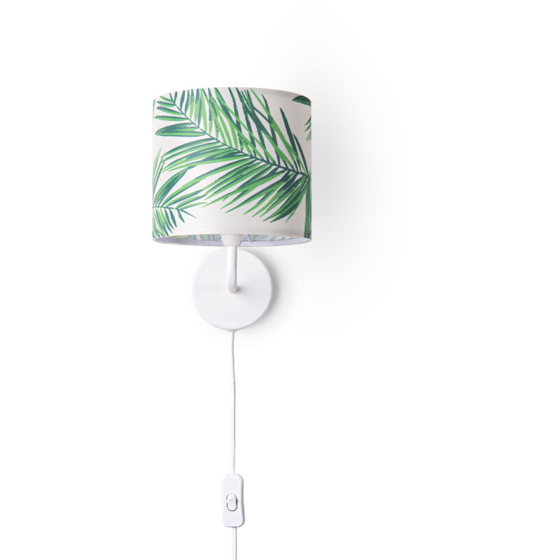 foto del prodotto lampada da tavolo scrivania lampada da parete tessuto e14 fiori jungle lampada da parete bianca, design 4 18 cm paco home