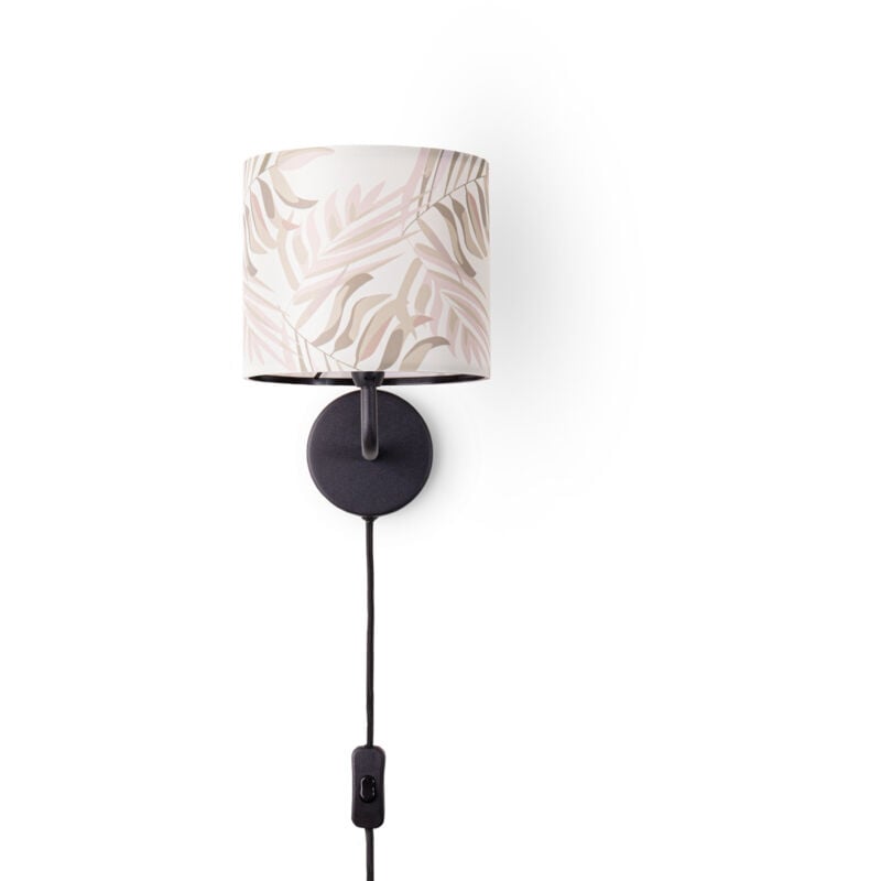 foto del prodotto lampada da tavolo scrivania lampada da parete tessuto e14 fiori jungle lampada da parete nero, design 2 18 cm paco home