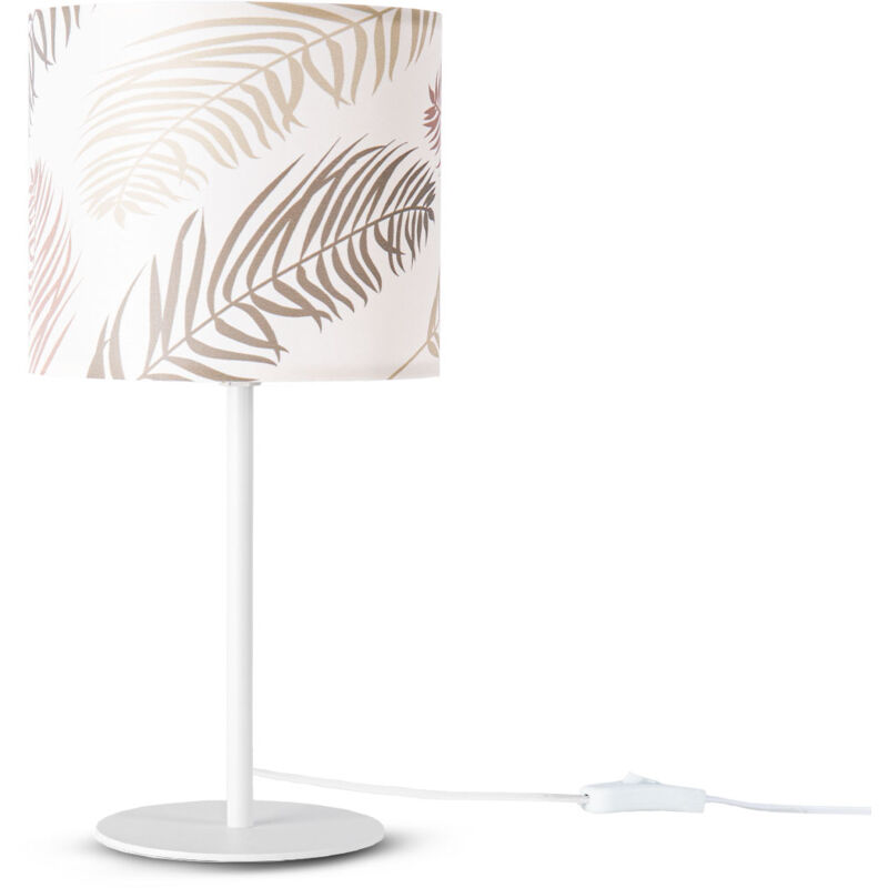 foto del prodotto lampada da tavolo scrivania lampada da parete tessuto e14 fiori jungle lampada da tavolo bianca, design 1 18 cm paco home