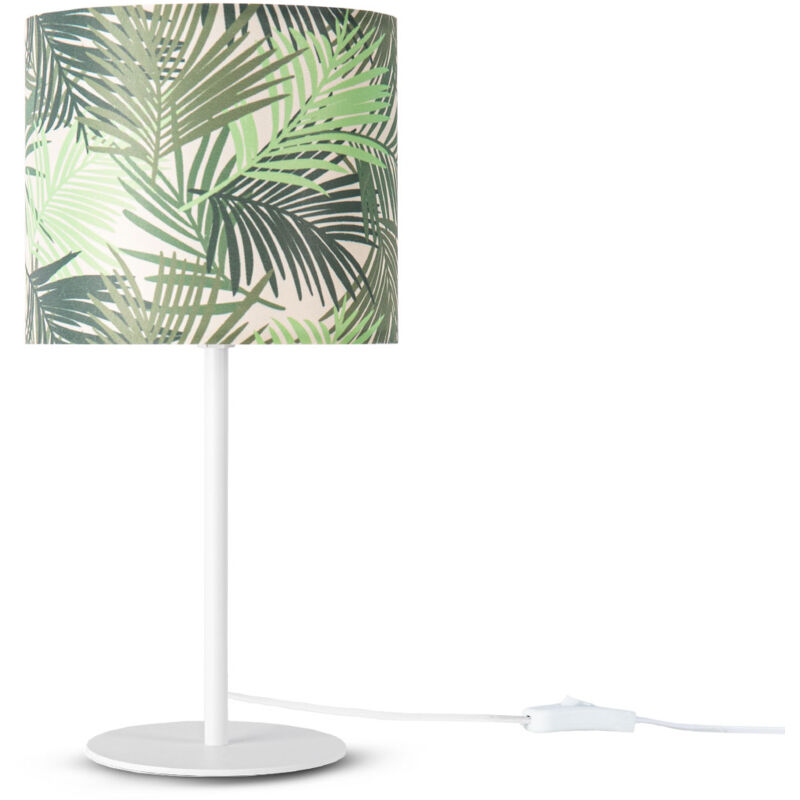foto del prodotto lampada da tavolo scrivania lampada da parete tessuto e14 fiori jungle lampada da tavolo bianca, design 3 18 cm paco home