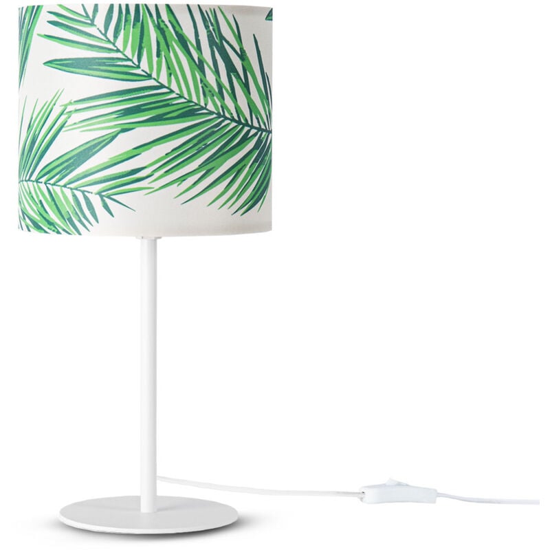 foto del prodotto lampada da tavolo scrivania lampada da parete tessuto e14 fiori jungle lampada da tavolo bianca, design 4 18 cm paco home