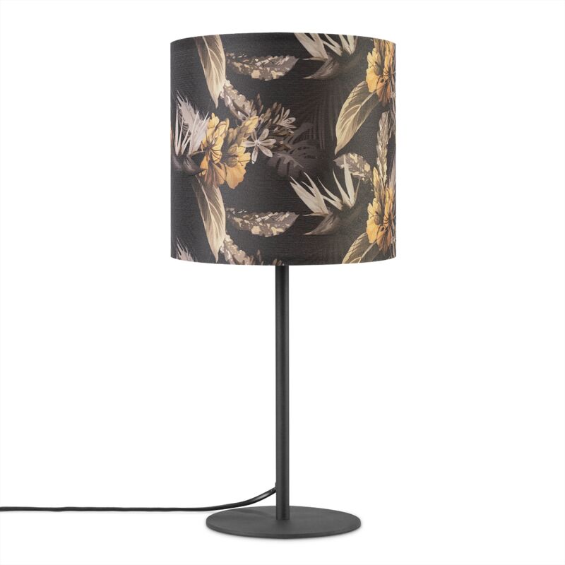 foto del prodotto lampada da tavolo scrivania lampada da parete tessuto e14 fiori jungle lampada da tavolo nero, design 6 18 cm paco home