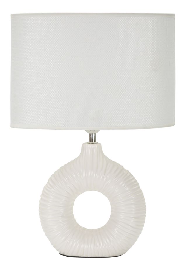 foto del prodotto lampada da tavolo seta bianca cm 28,5x15x43