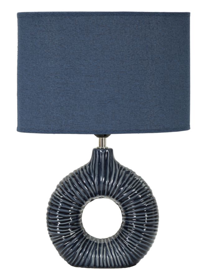 foto del prodotto lampada da tavolo seta blu cm 28,5x15x43