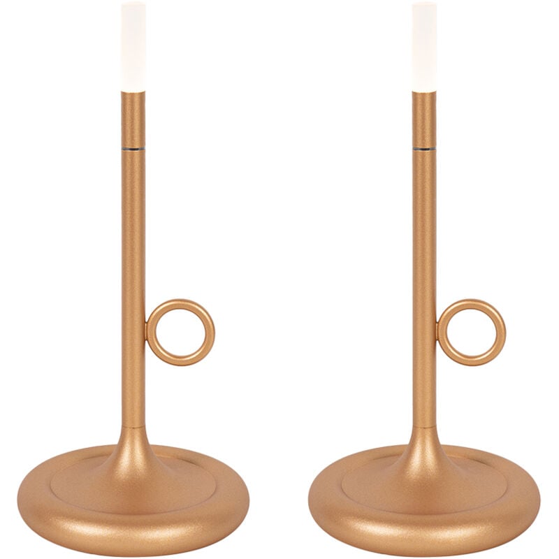 foto del prodotto lampada da tavolo sjarel - design - alluminio,plastico - oro - oblungo non sostituibile led max. 1 x 1 watt - qazqa