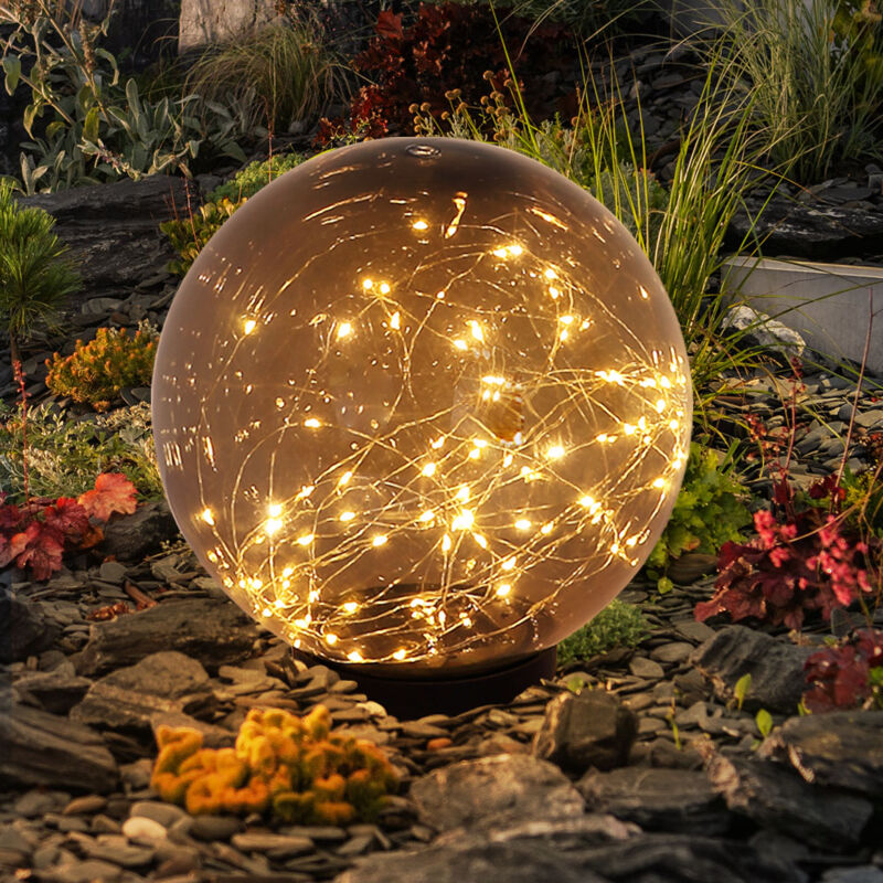 foto del prodotto lampada da tavolo solare da esterno a led fata da giardino fata a sfera faretto da parco lampada fumo globo 33805