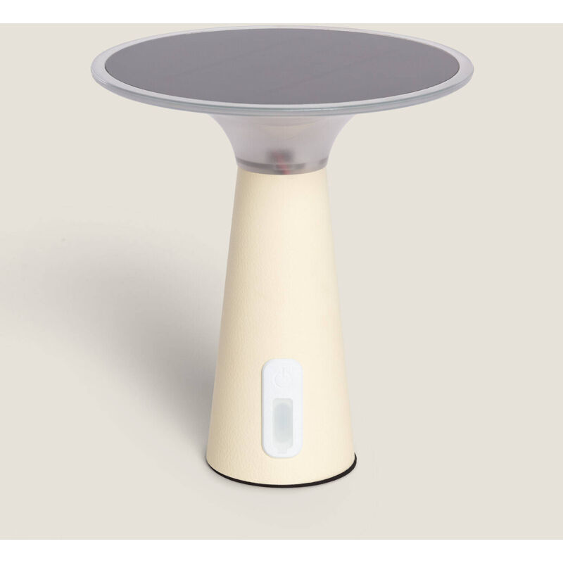 foto del prodotto lampada da tavolo solare esterno led 3w portatile con batteria usb ricaricabilea soucha beige