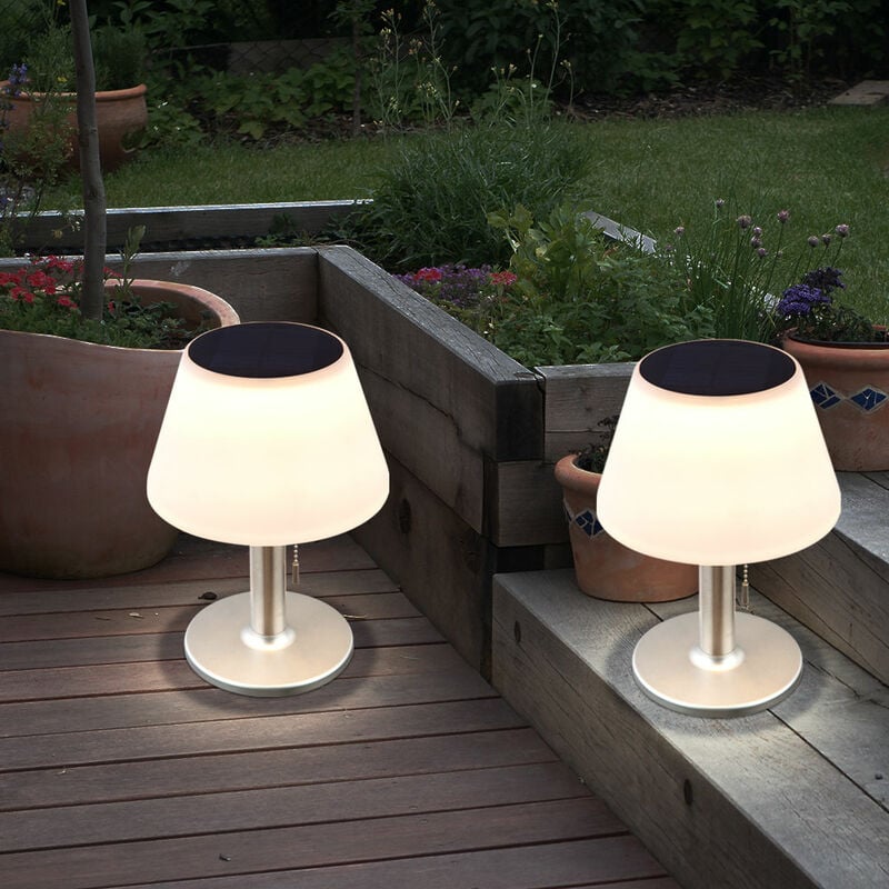 foto del prodotto lampada da tavolo solare lampada da giardino a led lampada da balcone bianca per terrazza, 10x 0,06 w 1800 kelvin bianco caldo, pxa 18,5 x 28 cm, set