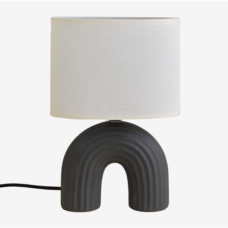 foto del prodotto lampada da tavolo soliva 30cm in ceramica e lino sklum