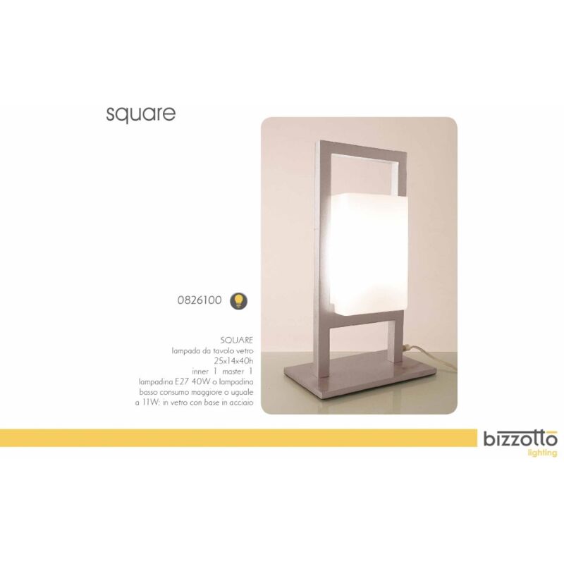 foto del prodotto lampada da tavolo square h40 vetro bizzotto
