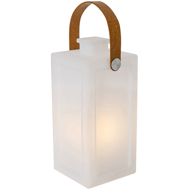 foto del prodotto lampada da tavolo stard design plastico bianco marrone allungato non sostituibile led max. 1 x 3 watt qazqa