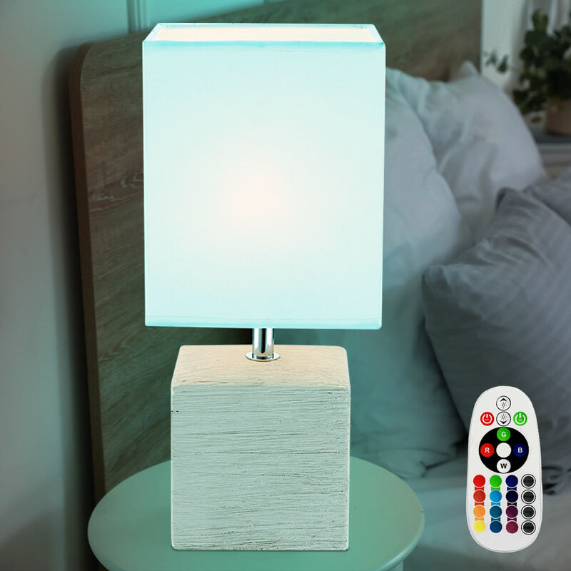 foto del prodotto lampada da tavolo telecomando lampada da lettura tessile soggiorno dimmerabile in un set di lampadine led rgb