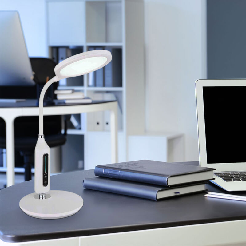 foto del prodotto lampada da tavolo touch dimmer bianco lampada da tavolo touch lampada da tavolo orientabile, led 9w 530lm bianco caldo freddo, h 40,7 cm