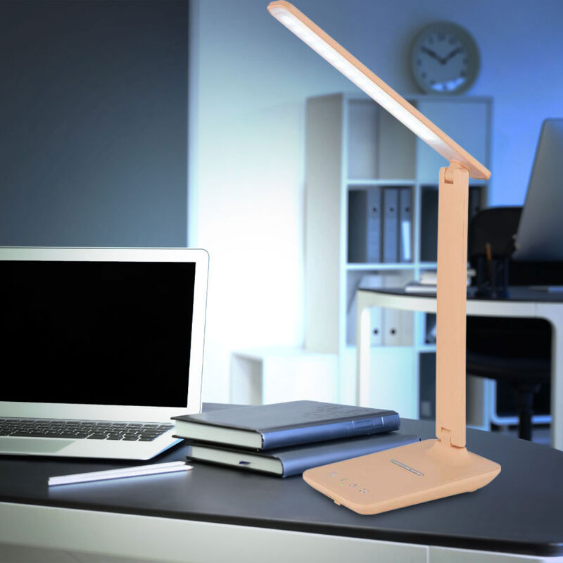 foto del prodotto lampada da tavolo touch dimmer lampada da lettura lampada da tavolo lampada da soggiorno, plastica color pesca, 1x led 6w 350lm 3000k, 4000k, 6500k,