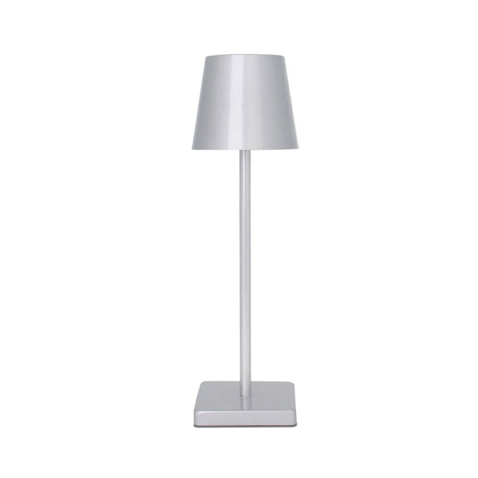 foto del prodotto lampada da tavolo touch led moderna ricaricabile bar hotel ristorante silver