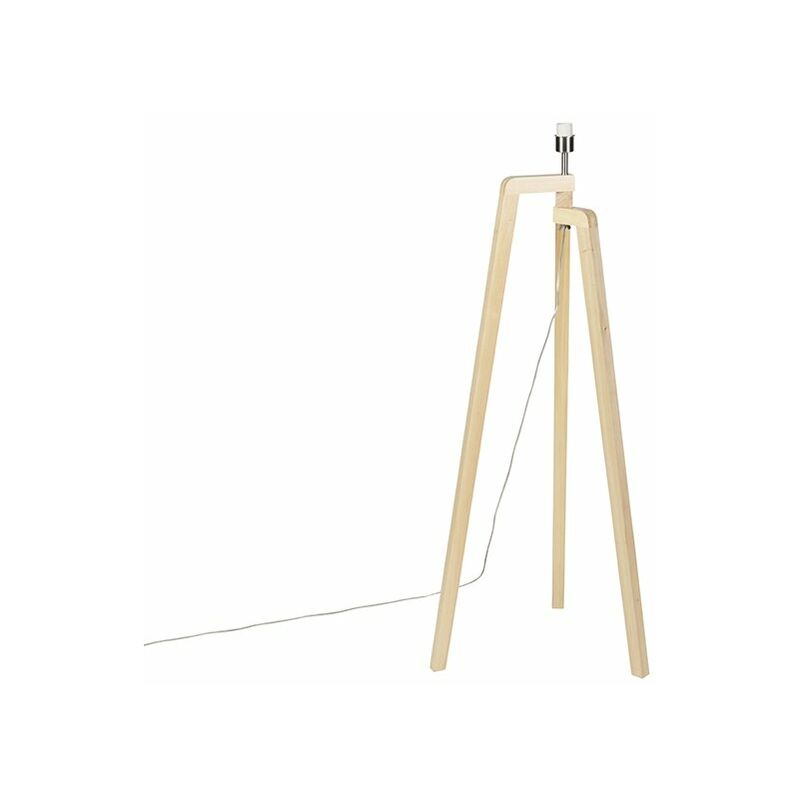 foto del prodotto lampada da tavolo tripode puros moderno legno marrone oblungo max. 1 x watt qazqa