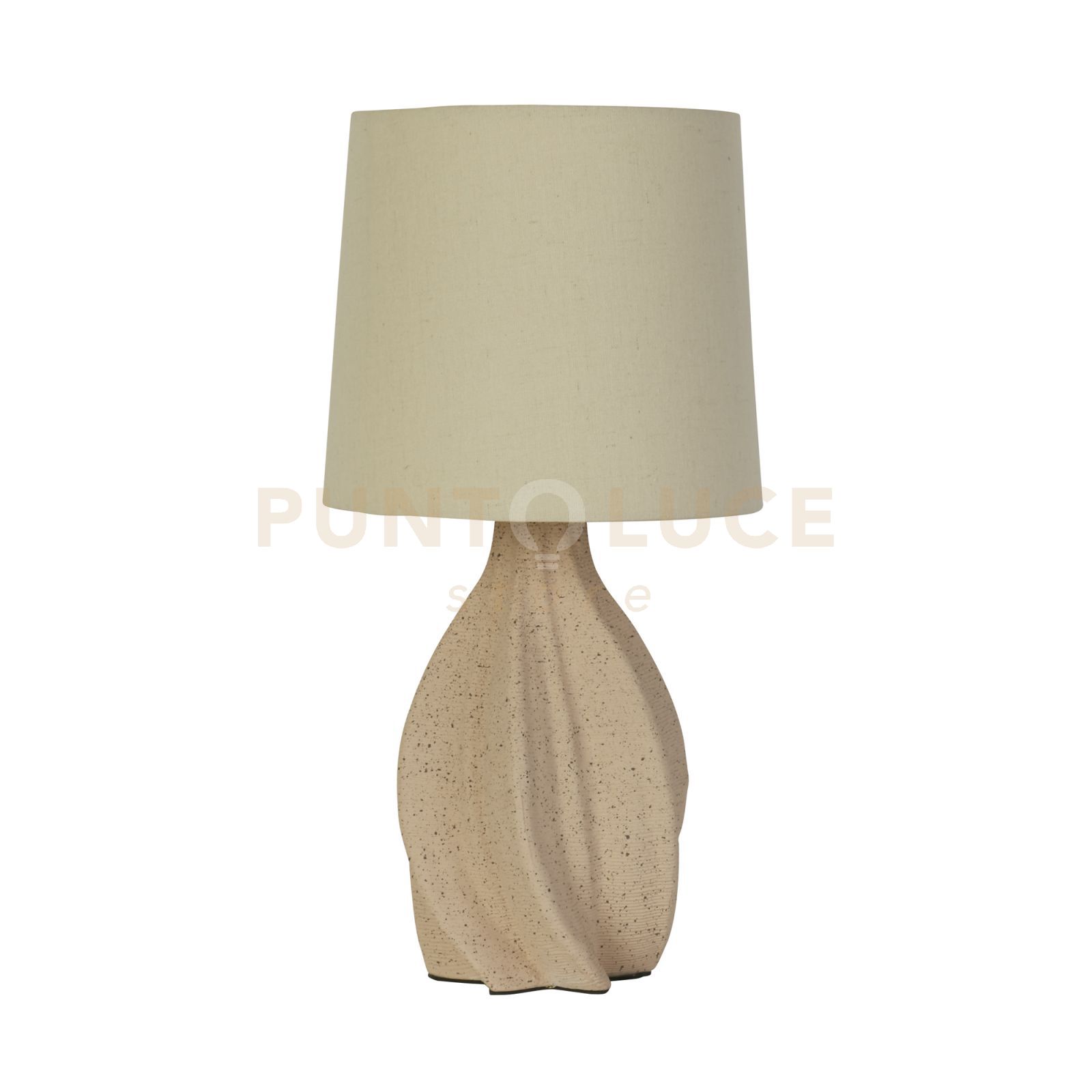 foto del prodotto lampada da tavolo twist 1lt, in ceramica con paralume in lino