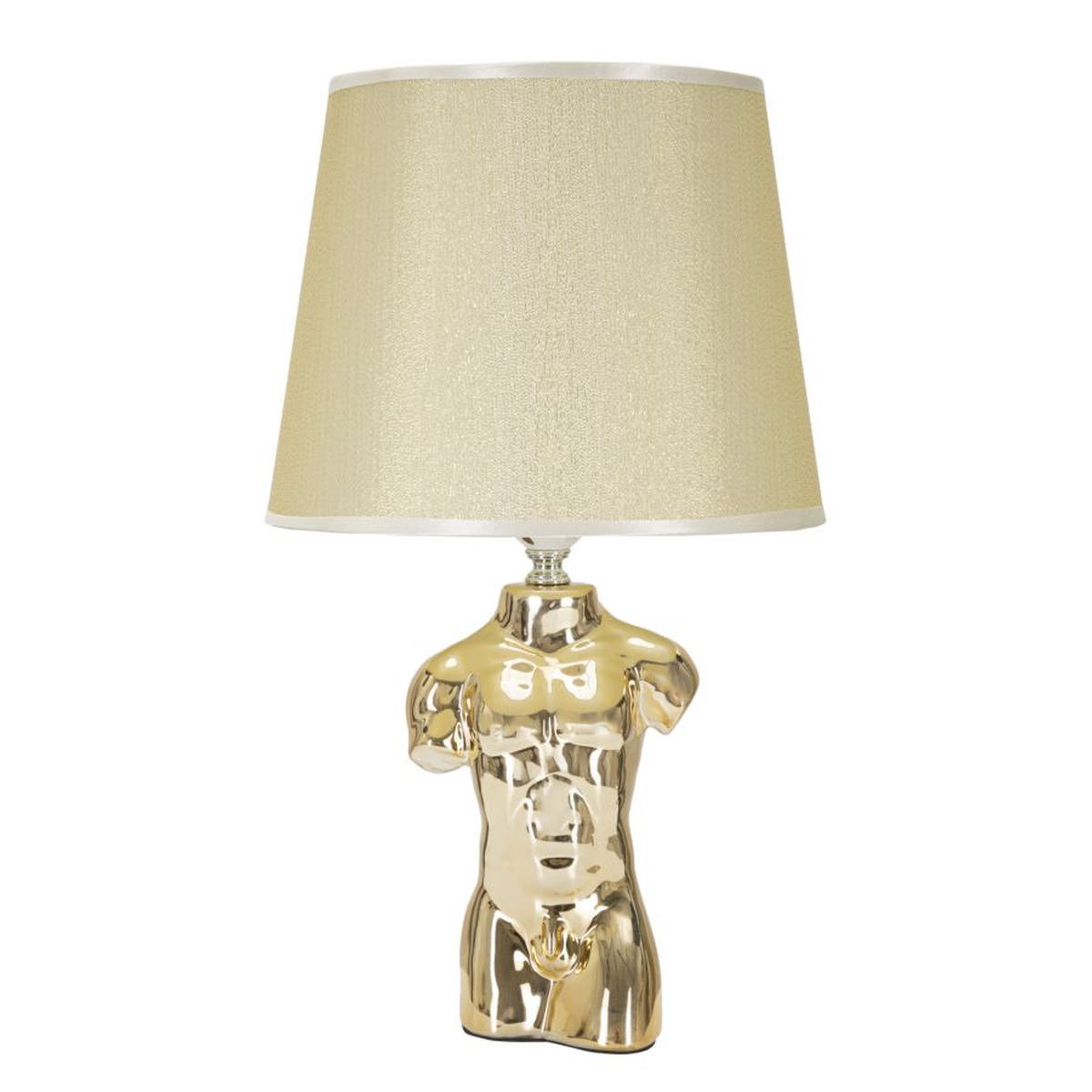 foto del prodotto lampada da tavolo uomo, oro, ceramica, 25x25x42,5 cm, epikasa