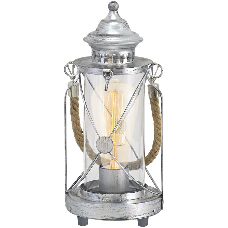 foto del prodotto lampada da tavolo vintage bradford acciaio argento argento antico 1 luce e27
