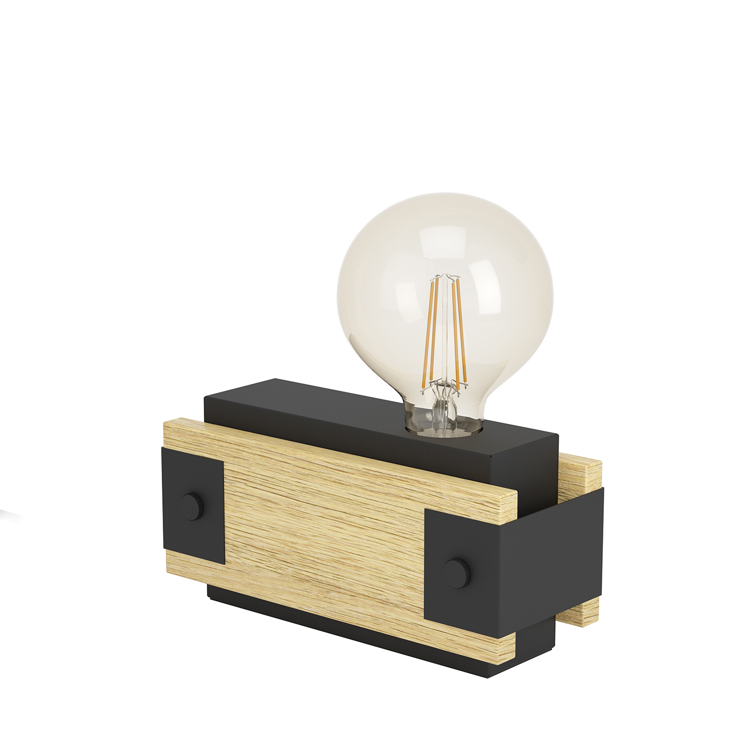 foto del prodotto lampada da tavolo vintage layham legno marrone 1 luce e27