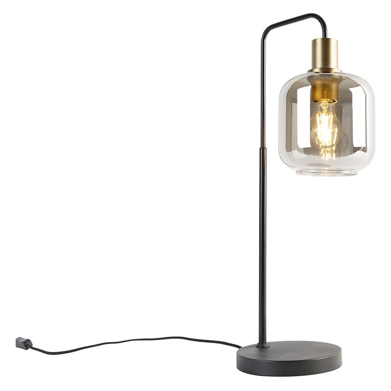 foto del prodotto lampada da tavolo zuzanna design vetro,acciaio oro ottone nero oblungo e27 max. 1 x 4.9 watt qazqa