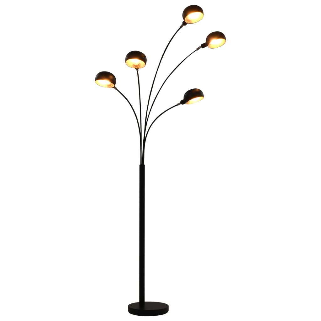foto del prodotto lampada da terra 200 cm 5 bulbi e14 nero e oro cod mxl 78271