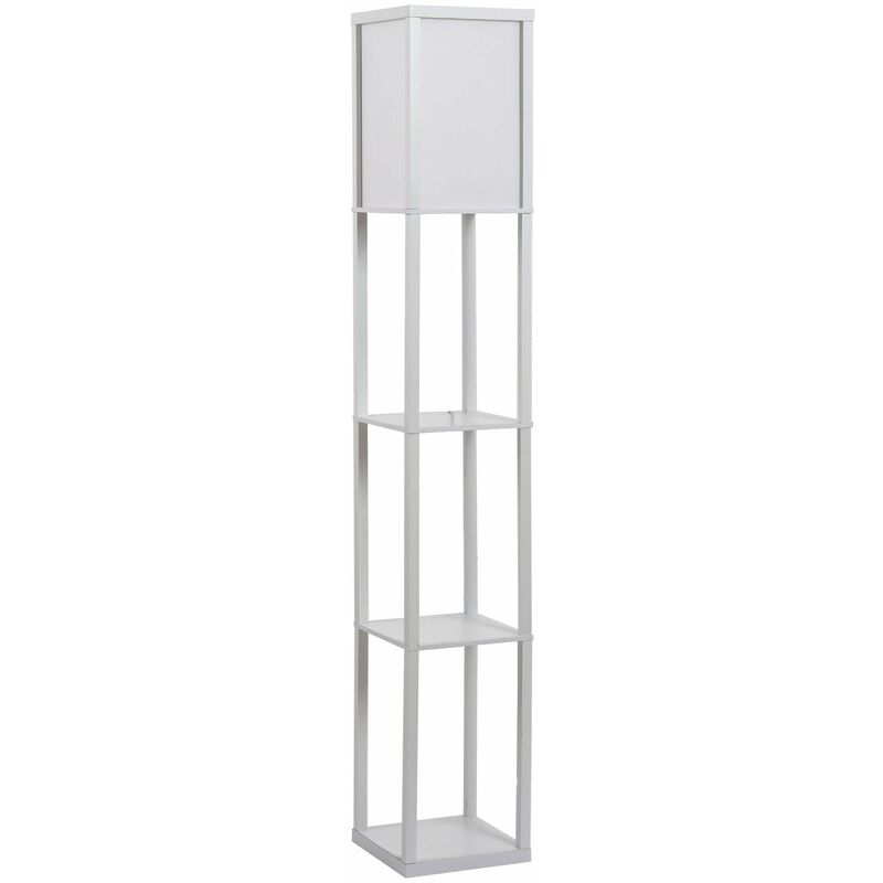 foto del prodotto lampada da terra 26x26x160 cm e27 40w con mensole in mdf bianca