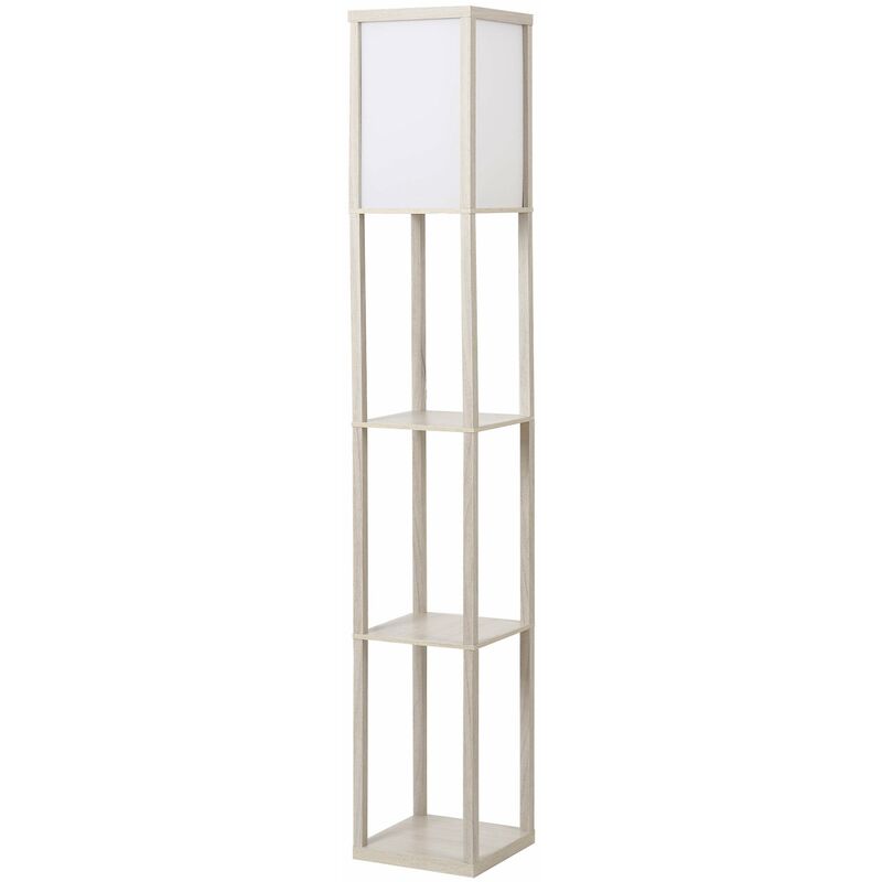 foto del prodotto lampada da terra 26x26x160 cm e27 40w con mensole in mdf rovere