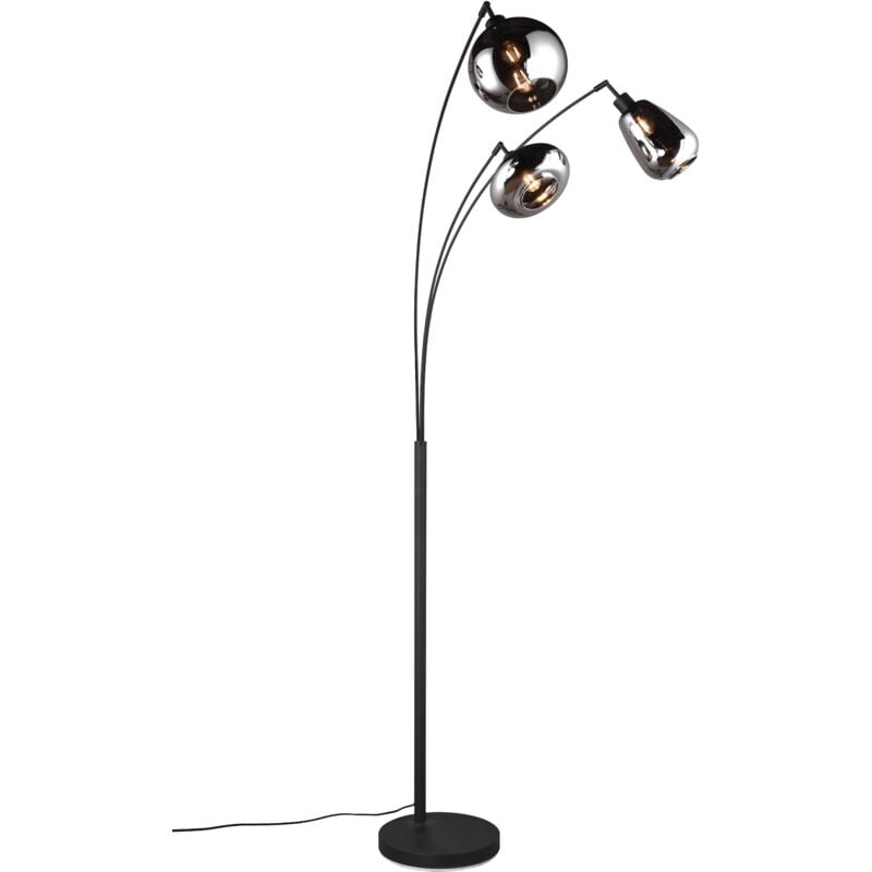 foto del prodotto lampada da terra 3 luci, metallo, nero e cromato, h 200 cm, lumina