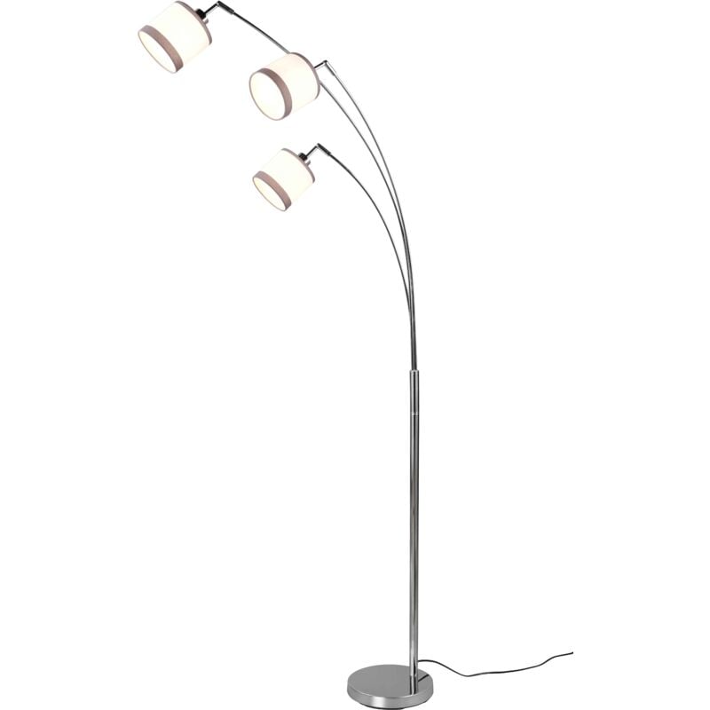 foto del prodotto lampada da terra 3 paralumi davos bianco e grigio