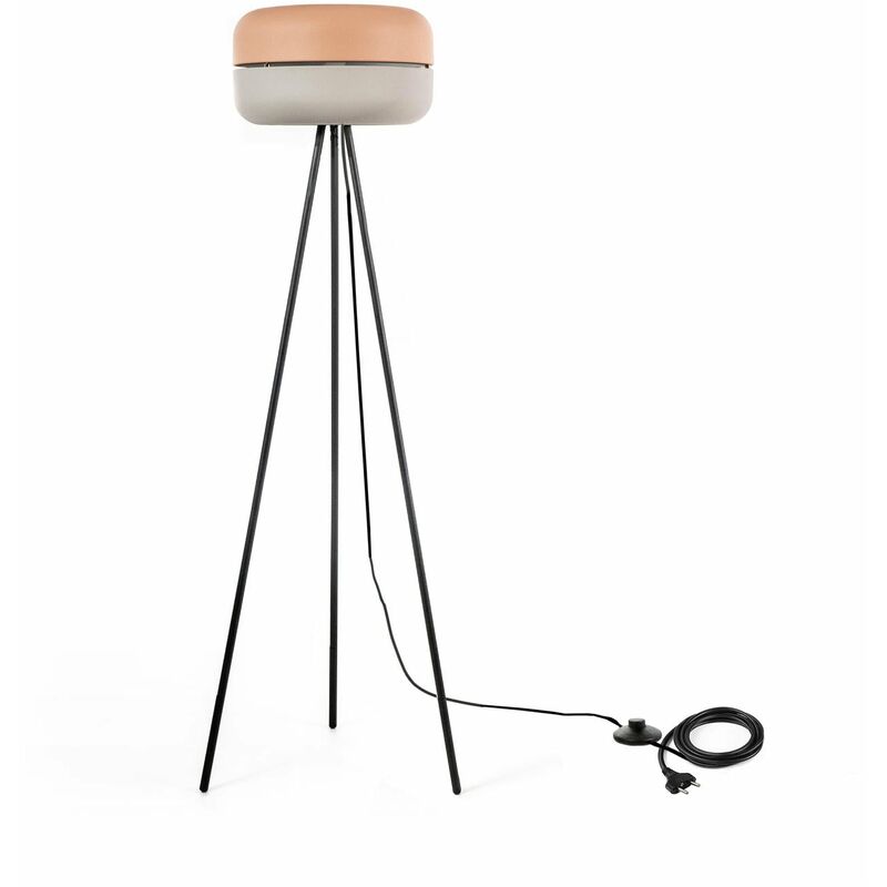 foto del prodotto lampada da terra 35x35xh140 cm in metallo idra rosa e grigio