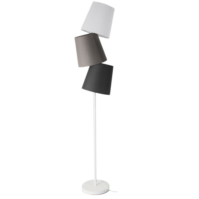 foto del prodotto lampada da terra a 3 luci in stoffa colorata cm. h.162 x l.33 x p.25