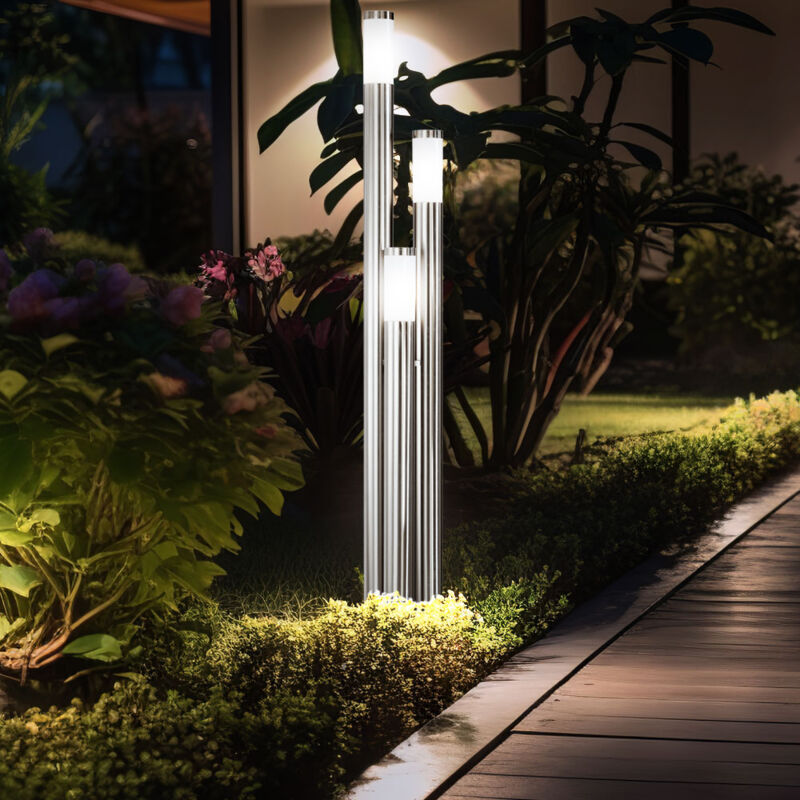 foto del prodotto lampada da terra a led 25,5 watt illuminazione per esterni lampada a colonna in acciaio inox ip44