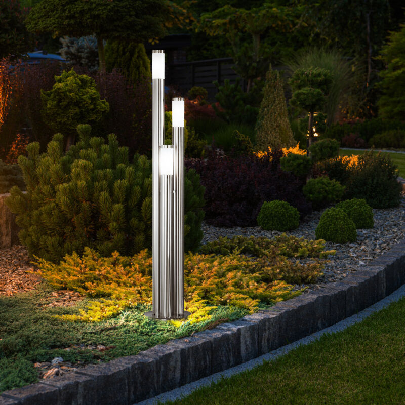 foto del prodotto lampada da terra a led 25,5 watt illuminazione per esterni lampada a colonna in acciaio inox ip44