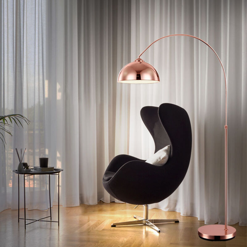foto del prodotto lampada da terra a led ad arco lampada da terra color rame illuminazione regolabile in altezza soggiorno camera da letto sala da pranzo