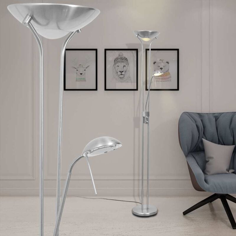 foto del prodotto lampada da terra a led dimmerabile 23 w cavo 1,8 m vari colori colore argento